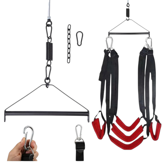 Balançoire sexuelle de plafond avec potence incluse – Harnais de suspension érotique avec support renforcé