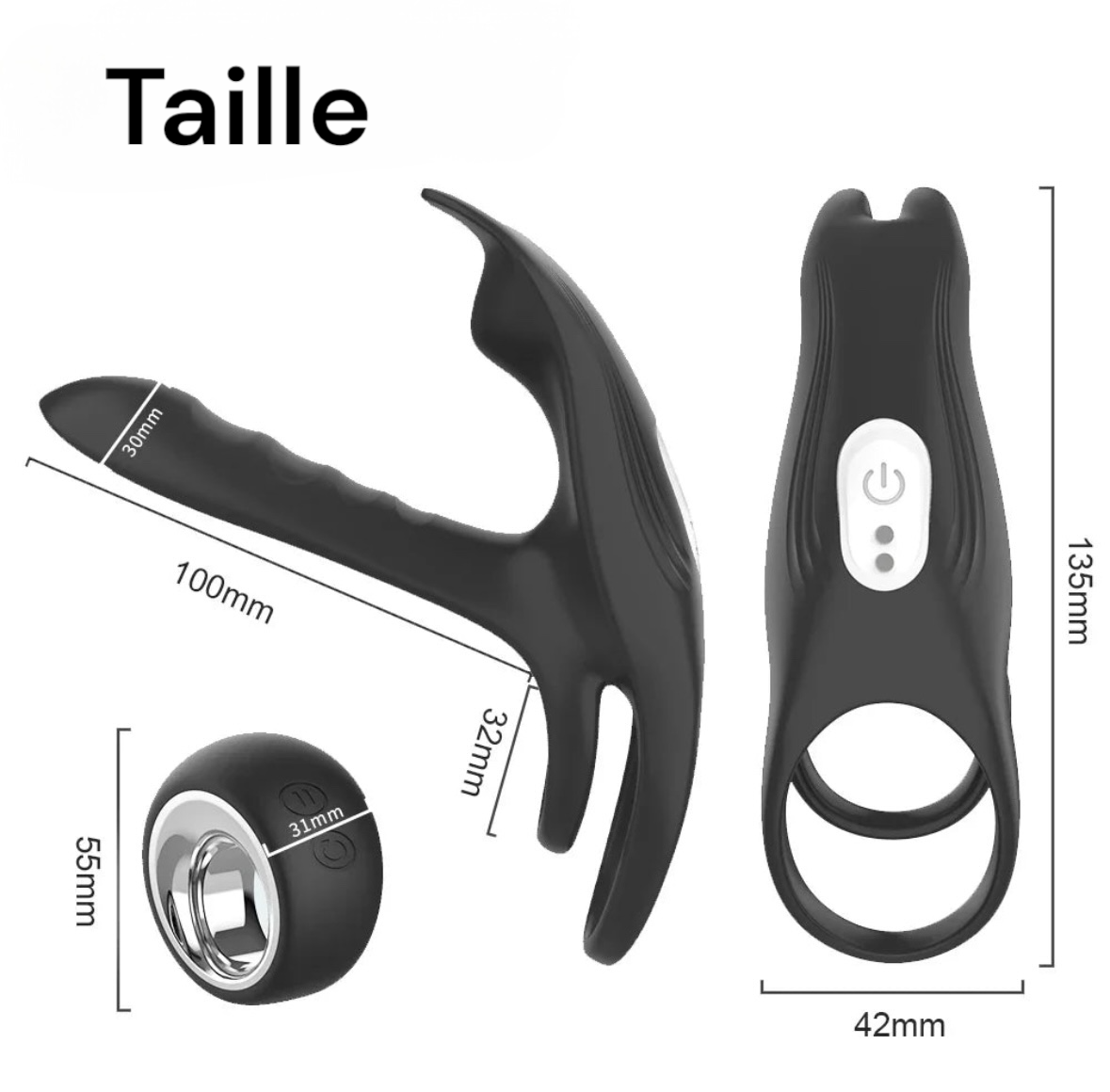 Anneau Vibrant “Inferno Duo” – Plaisir Partagé et Endurance Maximale