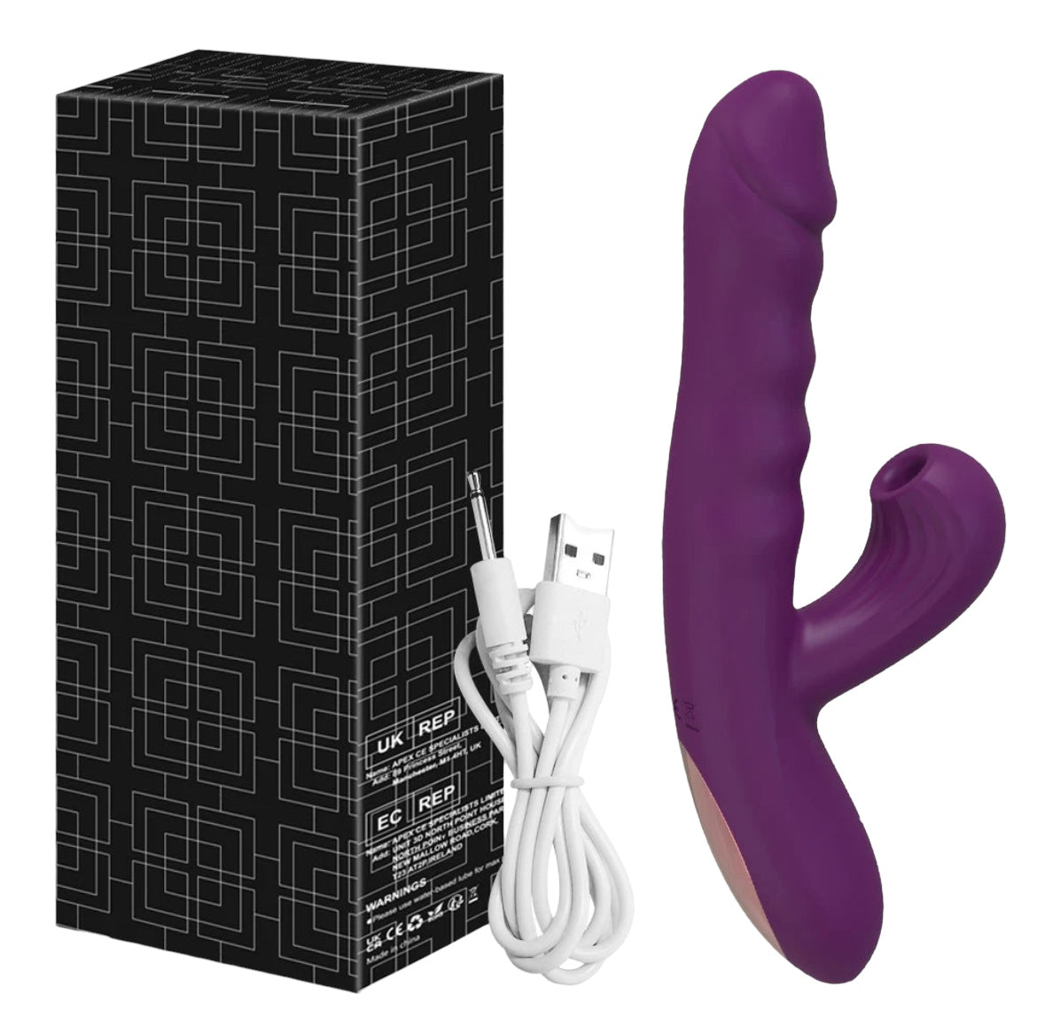 Lucifer On You - Vibromasseur 2 en 1 Gode Aspire & va et vient