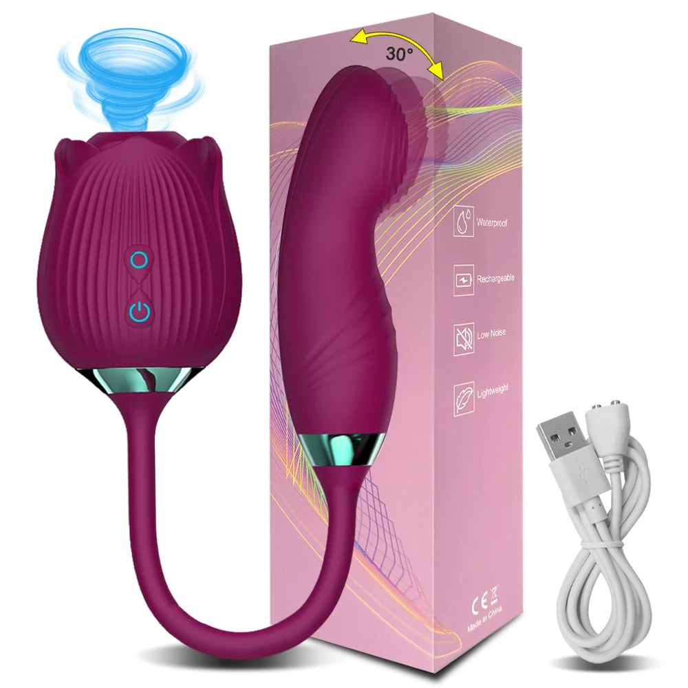 Lucifer On You - La rose 2.0 sextoy aspire clitoris avec supplément vibrant double plaisir
