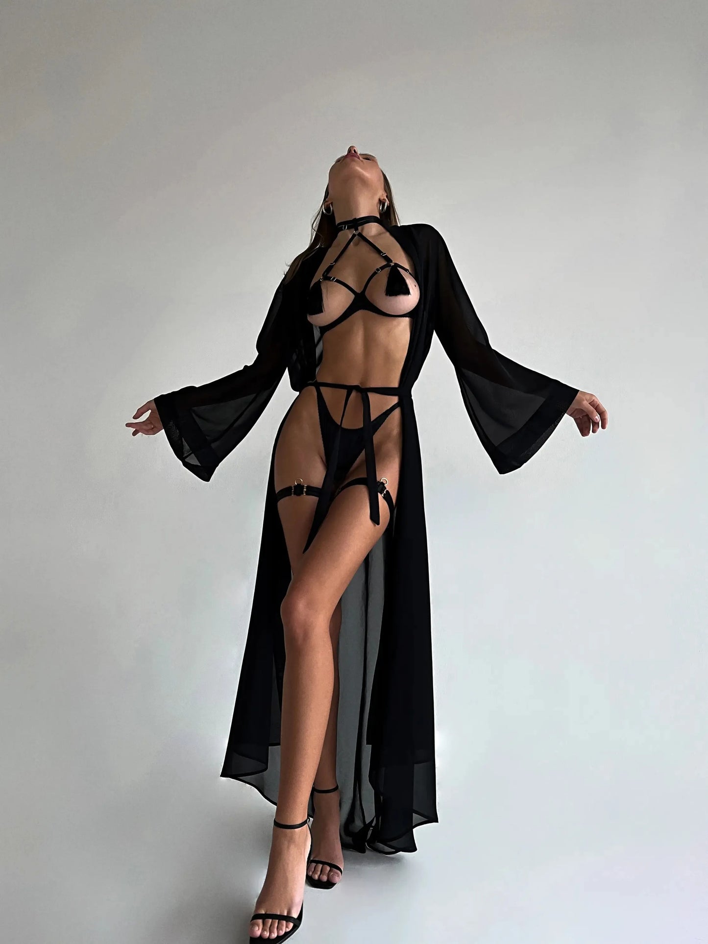 Lucifer On You - Ensemble Bollywood Nina jarretière lingerie noire