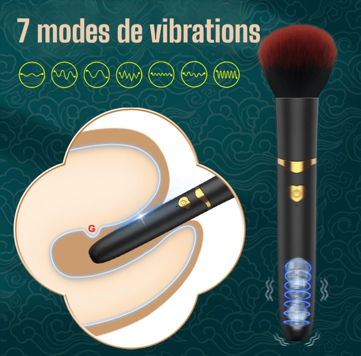 Vibromasseur pinceau 2 en 1