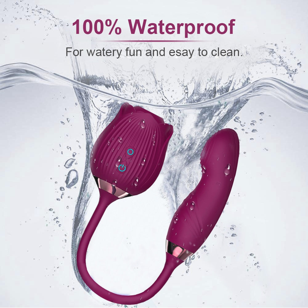 Lucifer On You - La rose 2.0 sextoy aspire clitoris avec supplément vibrant double plaisir