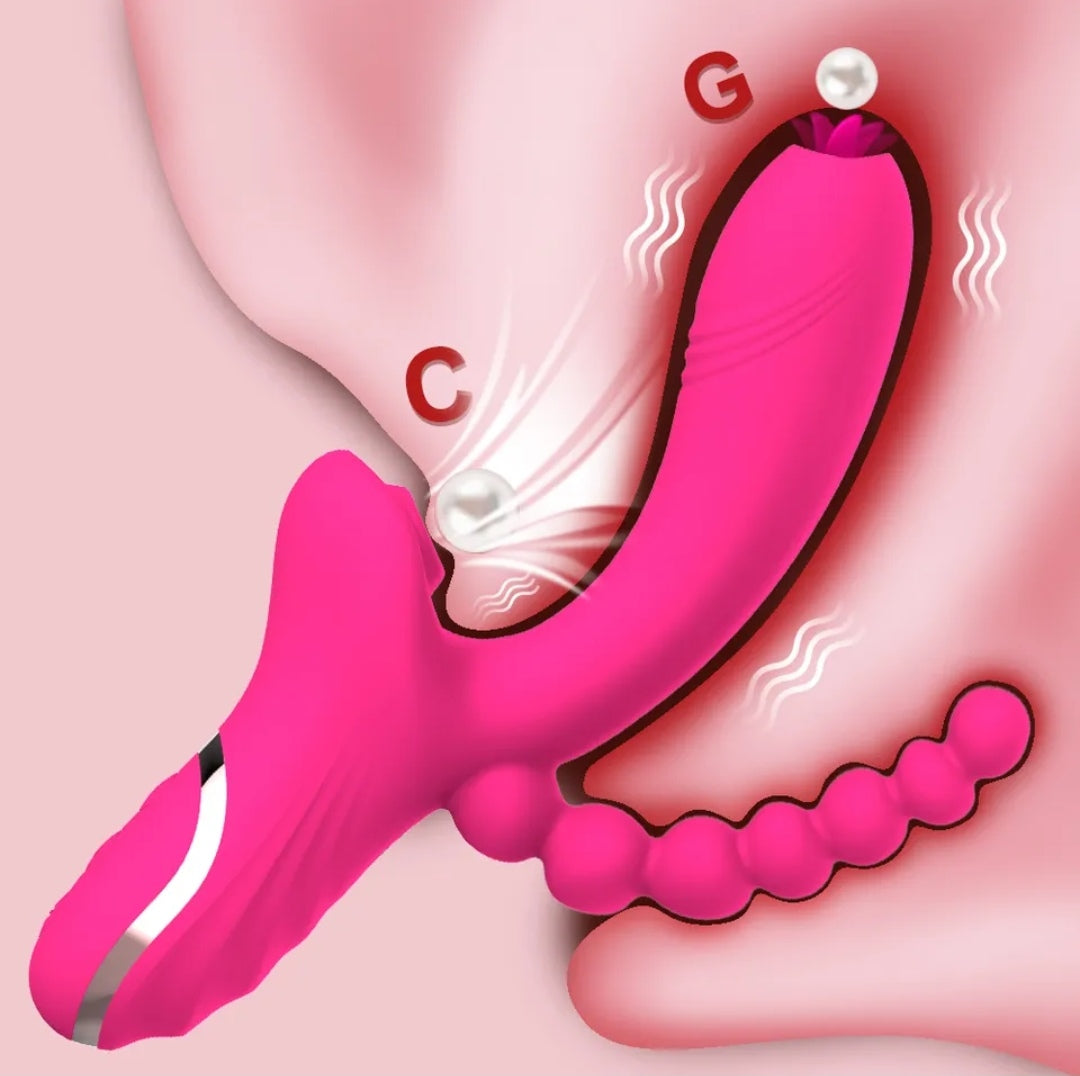 Lucifer On You - vibromasseur 3 en 1 stimulateur de point G prostate et aspire clitoris