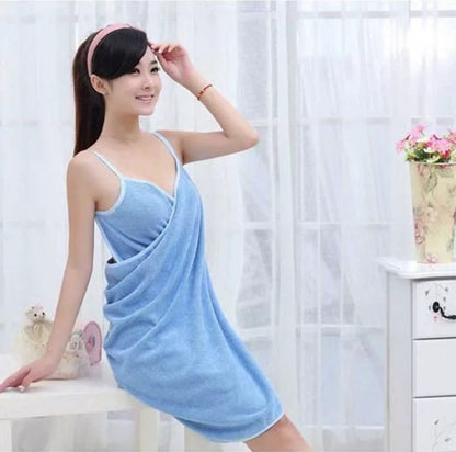 Lucifer Lingerie -  Serviette éponge à bretelles sorti de bain paréo serviettes accessoires de plage de piscine prêt à porter féminin vetement pas cher femme serviette de plage été vêtement enfant bleu